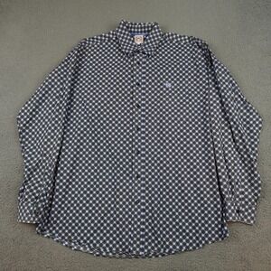 Cinch Shirt Mens Large Black Blue Geometric Button Down Long Sleeve Western